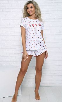 Костюм ДАРЬЯ ТК-4293 кулирка(футболка+шорты) р.44-54 *