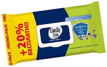 Салфетки влажные Emily Style (уп 120шт) Антибактериальные с клапаном 7368/7994 1/14 Салфетки влажные Emily Style (уп 120шт) Антибактериальные с клапаном 7368/7994 1/14