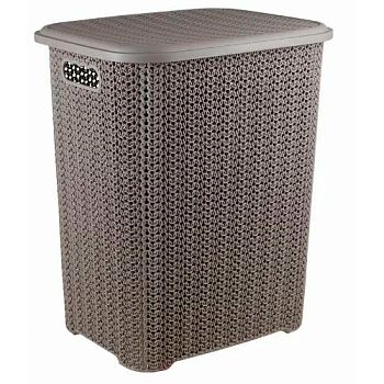 Корзина для белья 40л Вязь (с декором) шоколад 204022 1/3