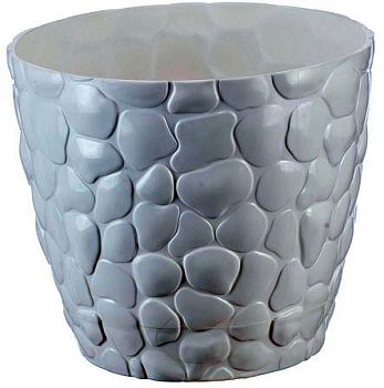 Горшок 4,8л Кашпо Камни д220 белый М3174