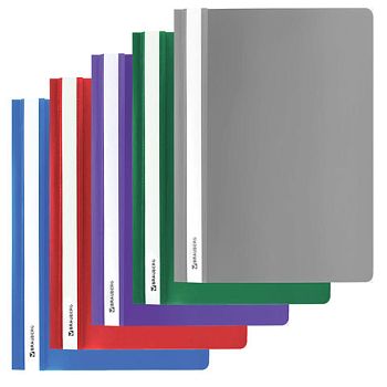 Скоросшиватель BRAUBERG пласт. 130-180мкм ассорти 221820