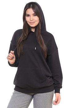 Толстовка ЖЕН. САМО дл.рукав,капюшон,черная 17052 M-3XL 5/30