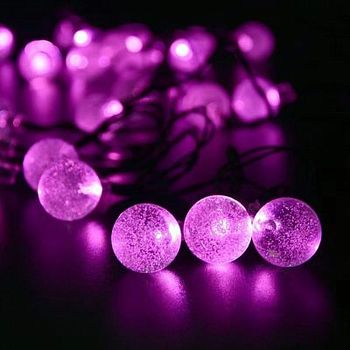 Эл.гирлянда уличная ШАРИКИ 5м 40LED 1920 РОЗОВЫЙ 1/20