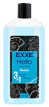 Гель для душа EXXE Hello мужской 3в1 "Океан" 750 мл 1/8