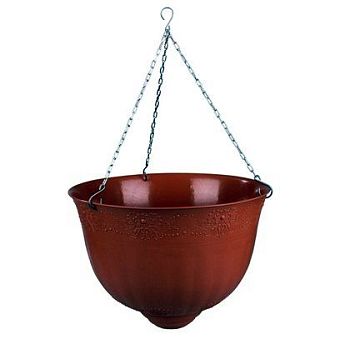 Горшок 10 литров Венеция подвесной диаметр 33 см коричневый М3169  1/10