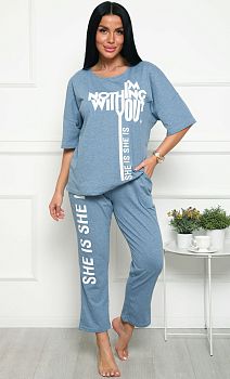 Костюм ДАРЬЯ ТК-4495 кулирка (футболка+брюки) р.46*