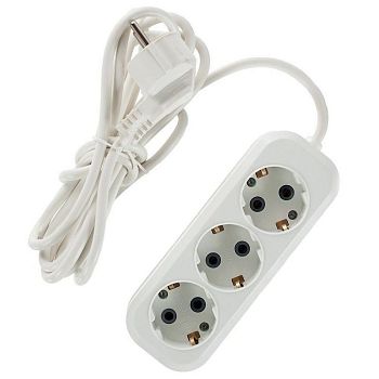 Удлинитель тройник с заземлением 3 метра 1399