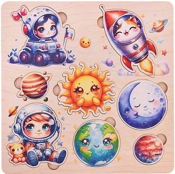 Игра развивающая из дерева "Космос" 1/10