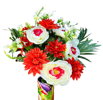 Композиция Камелия-астра 24головы 45см 1/10