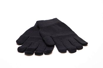 Перчатки Ж. Фламинго шерсть чёрные MS-23032 12/360