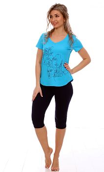 Пижама(костюм) ДАРЬЯ М404 (футболка+бриджи) р.44-54