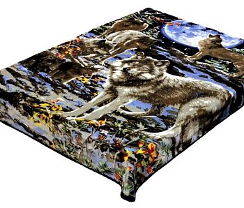 Плед 160*220 гладк"SMOON"7125 Стая волков 1/10