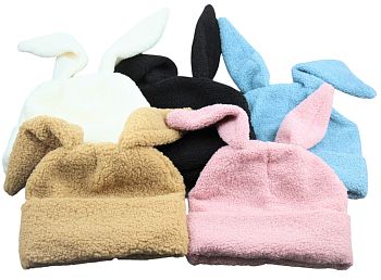 Шапка Ж. букле на флисе (ушки зайца) 1/40