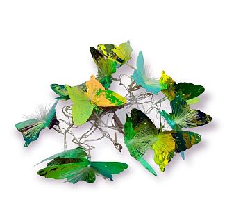 Эл.гирлянда 12LED БАБОЧКА 5м 2004 ЗЕЛЕНЫЙ 1/24