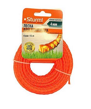 Леска для триммера 4мм*15м квадрат 