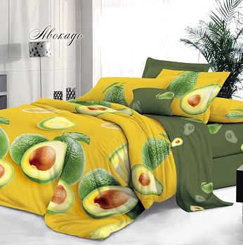 КПБ сатин-160 Чебоксарский хлопок 1,5сп Авокадо 125г/м2