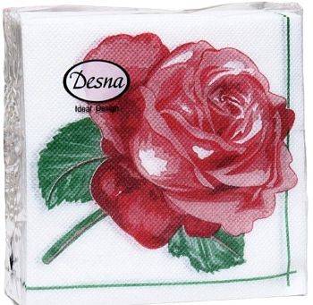 Салфетки бумажные DESNA DESIGN "Красная роза" 24*24 1-слойные 40листов/32шт