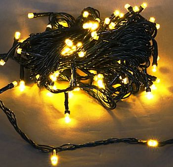 Эл.гирлянда LED цветной 200 ламп Т.БЕЛЫЙ 15м чёрн.провод 1/160