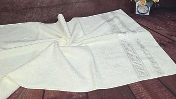 Полотенце мах. 70*140 сливочный "Греческий узор" J-038 1634 Нежный сон по 5шт 430г/м2