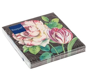 Салфетки бумажные DESNA BOUQUET "Винтажные цветы" 33*33 3-слойные 20листов/12шт