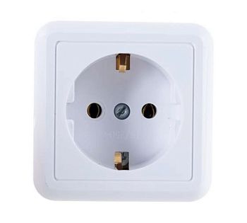 Розетка накладная РА 16-376 1-местная ОУ 16А белая изол.пластина АБС-пластик