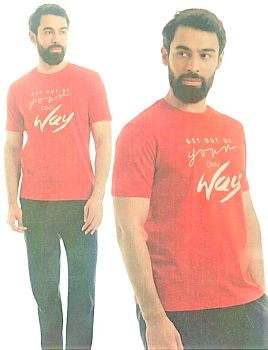 Футболка М.САМО принт,красный 5014 р.M-3XL 5/100 *