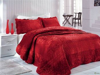 Покрывало 220*240"SMOON" стег.Версаче Бордовый HF880-7 1/7