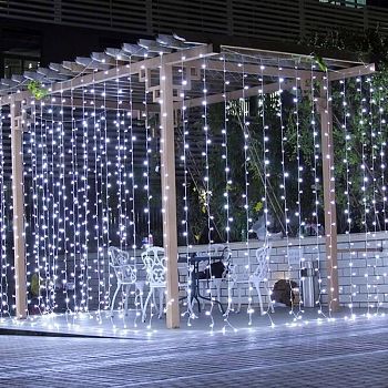 Эл.гирлянда уличн.ШТОРА 331800 3*3м БЕЛ+БЕЛ МИГ