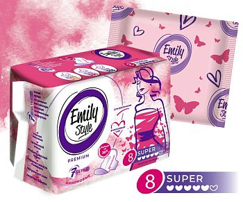 Прокладки гигиенические Emily Style Премиум супер 8 шт С0007451 Прокладки гигиенические Emily Style Премиум супер 8 шт С0007451