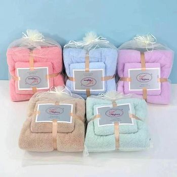 Набор из 2-х полотенец микрофибра(34*75 70*140) NMFP-02-01 Домик  ?/?  ?г/м2