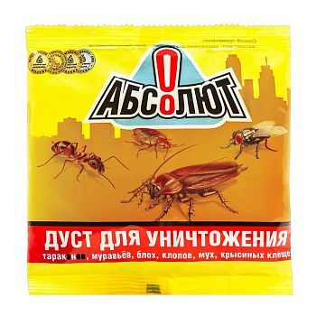 Дуст абсолют инсектиц.100гр (от тар, мур,блох) 1/50
