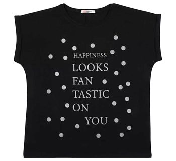 Футболка Ж.САМО 4099 принт,черный р.M-3XL 5/120 *