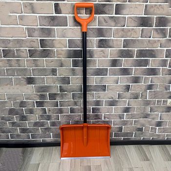 Лопата снег Вьюга №2 Люкс 500*375 ал.планка  метал. чер. и V руч