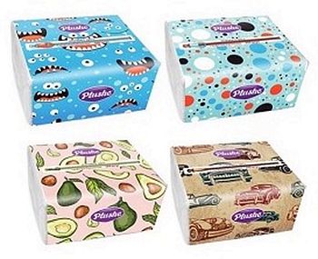 Салфетки бумажные 2-слойные "Plushe Ассорти"(упаковка 100 листов) в коробке белые Салфетки бумажные 2-слойные "Plushe Ассорти"(упаковка 100 листов) в коробке белые