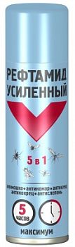 Аэрозоль комплексная защита от кровососущих насекомых и клещей Экстра Максимум Рефтамид 150мл