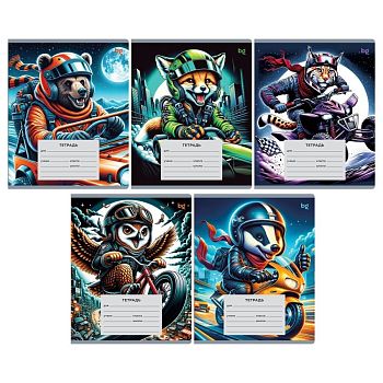 Тетрадь 18л ЛИН "Гонщики" выб лак 		