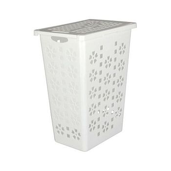 Корзина для белья 30 литров Виолетта (белая) М1967 1/6