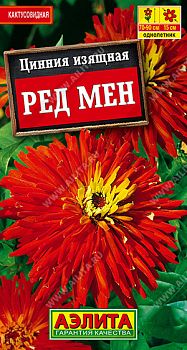Цветы Цинния Ред мен кактусовидная ц/п 0,3г  Аэлита *27 Цветы Цинния Ред мен кактусовидная ц/п 0,3г  Аэлита *27