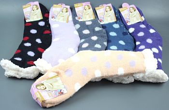 Носки Ж. на меху Fashion 1020 горох 12/180