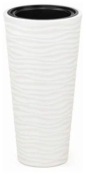 Горшок 63 литра Кашпо напольное "Оазис" со вставкой 13 литров белый М8081