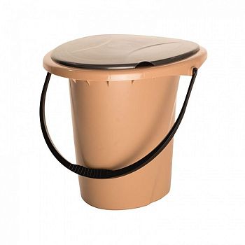 Ведро туалет 18 литров коричневое М7619 10/10