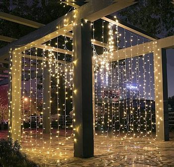 Эл.гирлянда уличная ШТОРА 2*3м 600LED 6023 Т.БЕЛ+БЕЛ.МИГ бел.пр 1/6