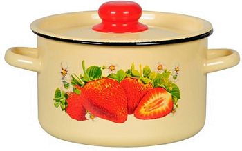 Кастрюля 2,9 литра Череповец эмалированная с рисунком 1с16с/1 1/6