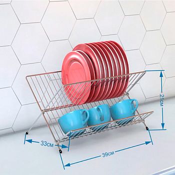 Сушилка для посуды силиконовая,раскладная поддон 370мм