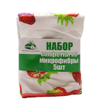 Салфетка микрофибра набор 5шт 1548,1550 12/120