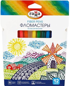 Фломастеры 12 цветов Гамма "Классические" 130822_12