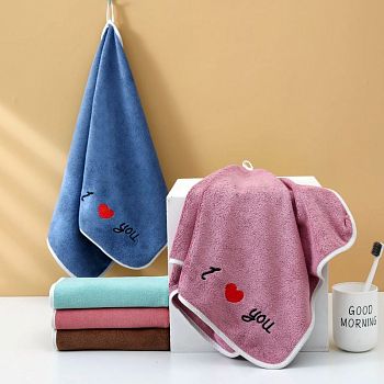 Полотенце микрофибра 35*75 "Сердечко" MFP-35-08 Домик 5/200 270г/м2.