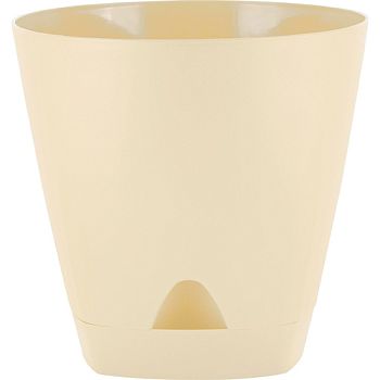 Горшок 2,5л Кашпо Амстердам с прикорнев полив. сливочный