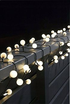 Эл.гирлянда 50LED Шарики Жемчуг 10м 502028-1 ТЕП.БЕЛЫЙ 1/30