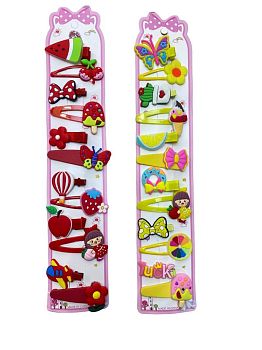 Зажим для волос ТИК-ТАК Фрукты,сладости ААА-67Е блистер 12/12